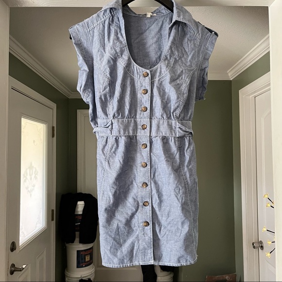 EUC maternity top blouse old navy denim blue Jean - Picture 1 of 8